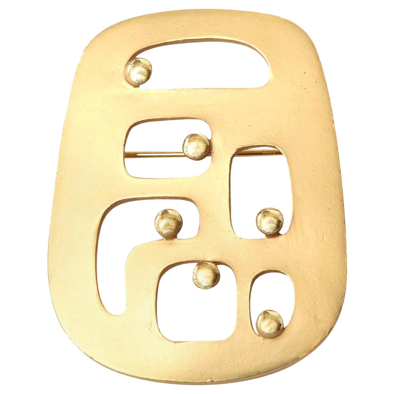 Eisenberg Gold Plated Modernist Abstract Pin Or Brooch For Sale