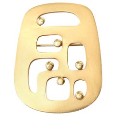 Retro Eisenberg Gold Plated Modernist Abstract Pin Or Brooch