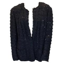 Chanel Black Tweed Sequined Blazer