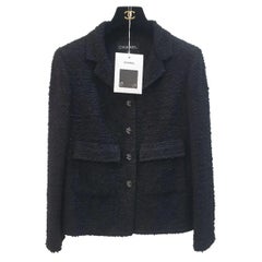 CHANEL black 21C Capri Flap Pocket Lurex Tweed Jacket