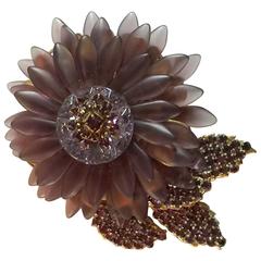 STANLEY HAGLER Magnificent Pale Purple Petalled Floral Brooch/Pin 