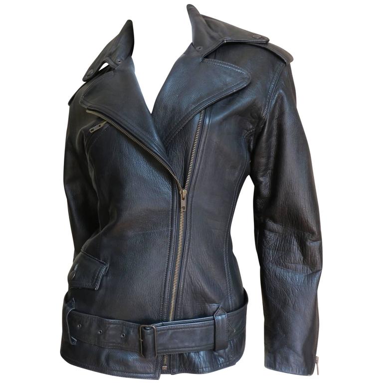 Jean Paul Gaultier Hourglass Leather Motorcyle Jacket at 1stDibs