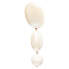 LELE SADOUGHI cream big geometric faux pearls drop pin earrings