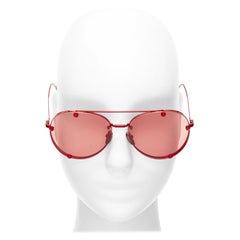 VALENTINO VA2045 Rote Pilot-Sonnenbrille mit Kristallobjektiv und Metallic-Finish