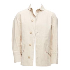 Junya Watanabe MACKINTOSH 2010 giacca beige in cotone spalmato con logo XS
