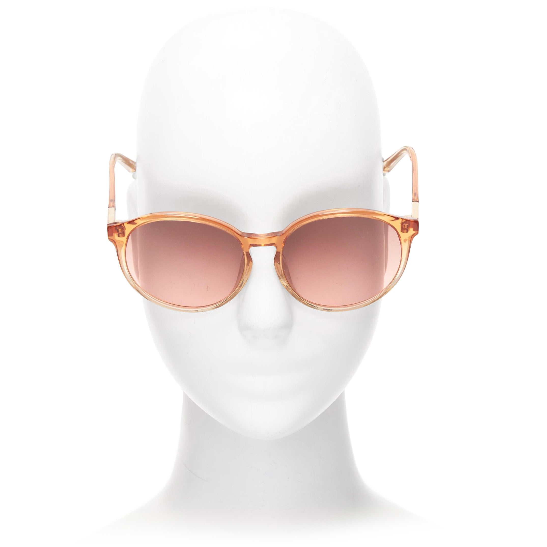 THE ROW Linda Farrow brown ombre acetate pink lens oversized sunglasses For Sale