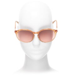 THE ROW Linda Farrow brown ombre acetate pink lens oversized sunglasses