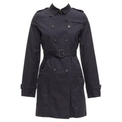 Burberry Kids Mini trench-coat Sandringham en coton noir à double boutonnage 14Y