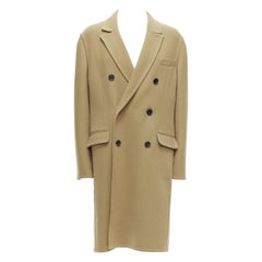 LOEWE manteau oversize à double boutonnage en laine camel et cachemire noir IT46 S