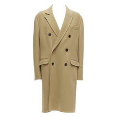 LOEWE camel wool cashmere black double breasted oversized coat IT46 S