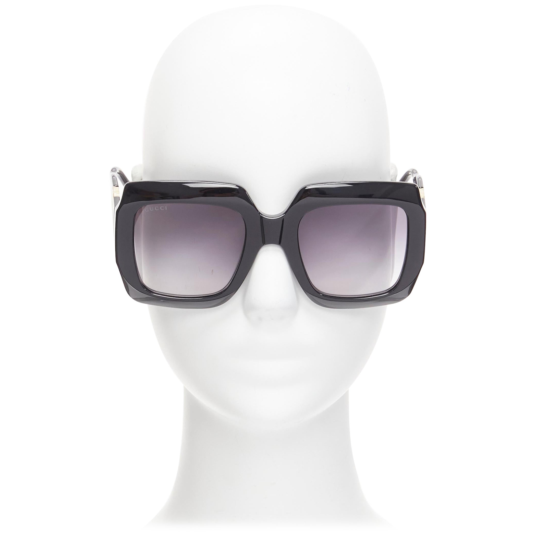 GUCCI Alessandro Michele GG1022S black gold GG logo oversized sunglasses For Sale