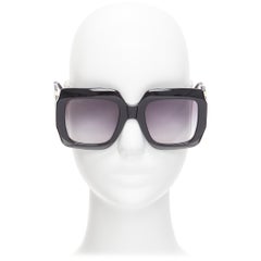 GUCCI Alessandro Michele GG1022S noir or logo GG lunettes de soleil surdimensionnées