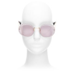 Gafas de sol con montura redonda GUCCI Hollywood Forever GG0899S cristal plateado negro