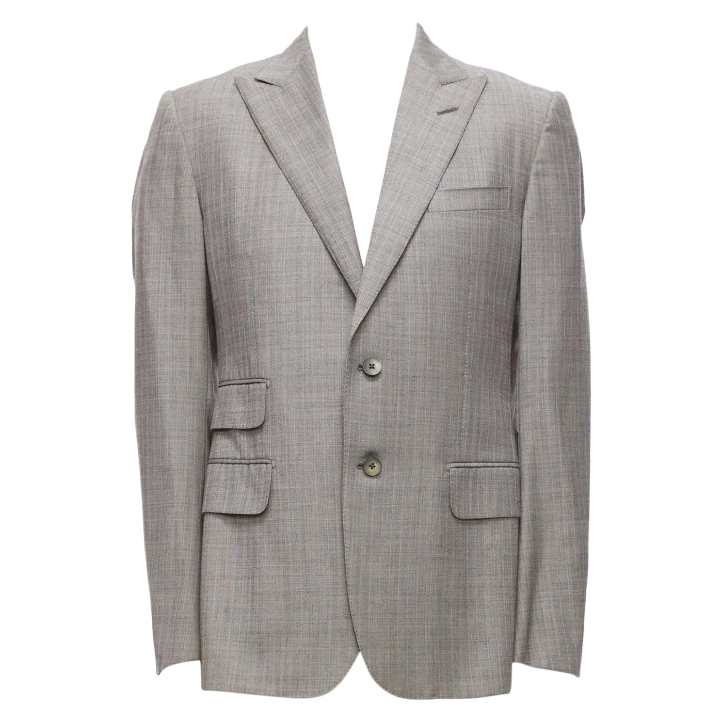Gucci 100% lana grigio rosso a scacchi, blazer boxy a maniche lunghe IT50 L. in vendita