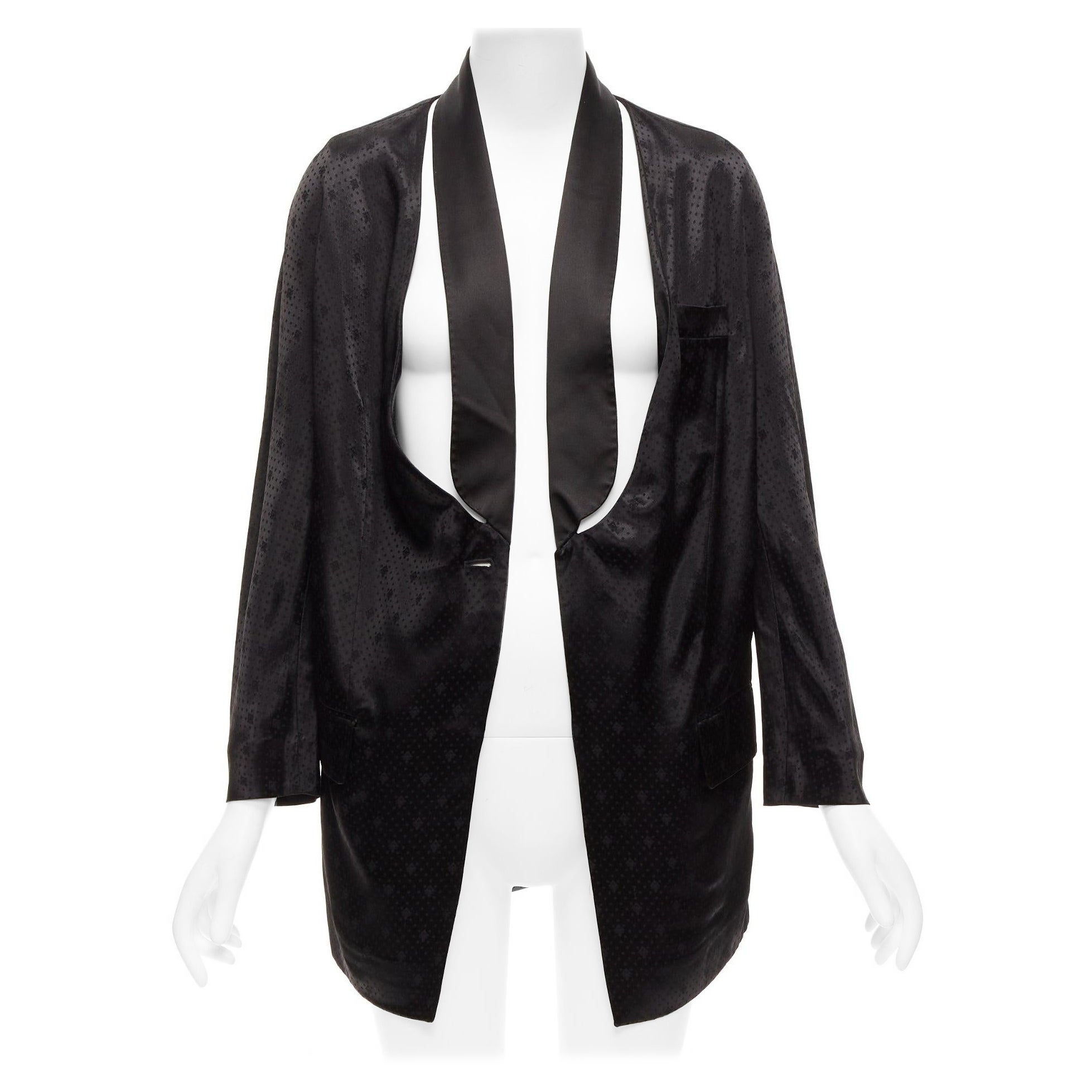 GIVENCHY Riccardo Tisci viscose black cut out collar robe blazer FR38 M For Sale
