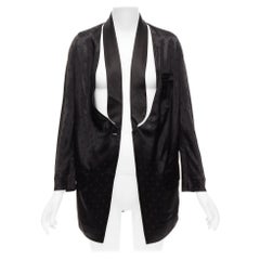Used GIVENCHY Riccardo Tisci viscose black cut out collar robe blazer FR38 M