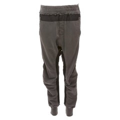 HAIDER ACKERMANN Perth grey washed cotton darted panelled back jogger pants FR36