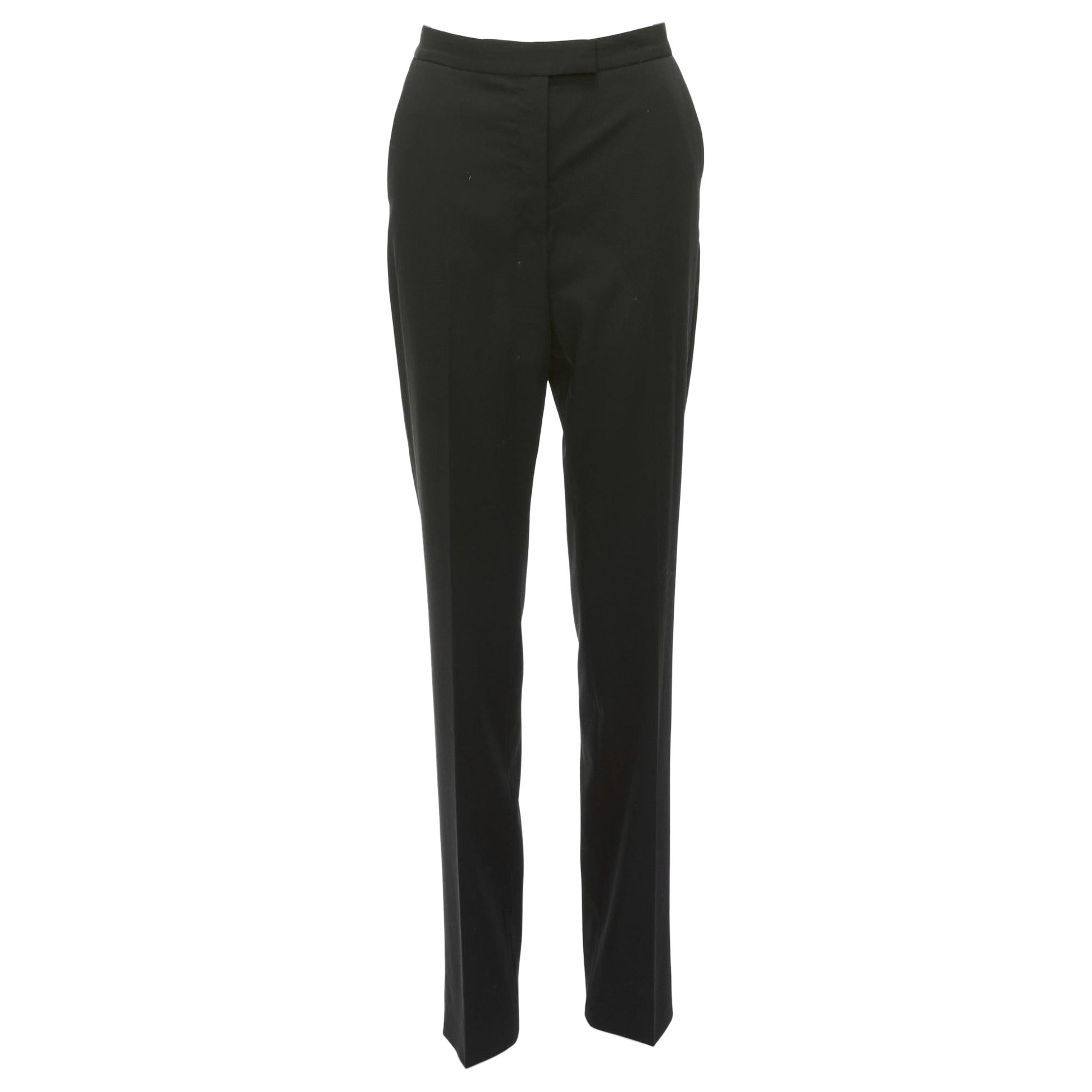 STELLA MCCARTNEY 2011 Pantalon droit taille haute noir 100% laine IT36 XXS en vente