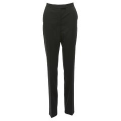 STELLA MCCARTNEY 2011 100% wool black high waist straight pants IT36 XXS