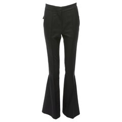 MARNI pantalon évasé à taille moyenne en sergé de laine noir IT38 XS