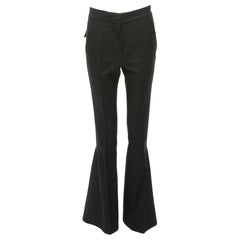 MARNI black wool twill mid waist flared dress pants IT38 XS