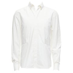GIVENCHY Riccardo Tisci weißes Baumwollhemd mit Bandapplikation EU39 M
