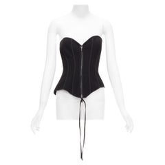 MATICEVSKI 2022 Fable Bustier noir contour couture désossé corset top AUS10 M