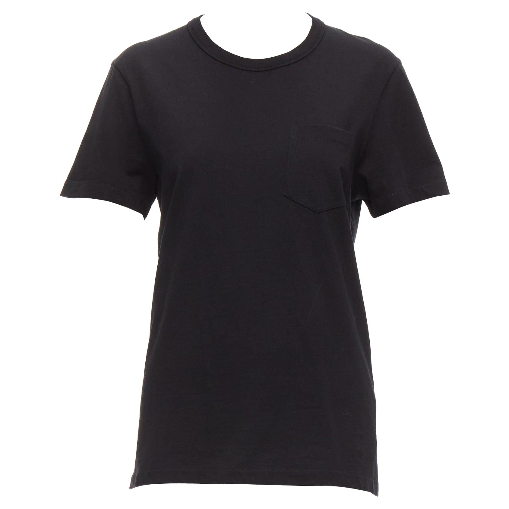 TOM FORD schwarzes TF-Logo besticktes Rundhals-T-Shirt IT46 XL im Angebot