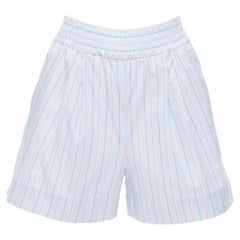 MARNI light blue orange pinstripe embroidered boxer shorts IT36 XXS