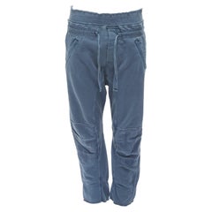 HAIDER ACKERMANN Perth blue washed fabric darted panelled back jogger pants XS
