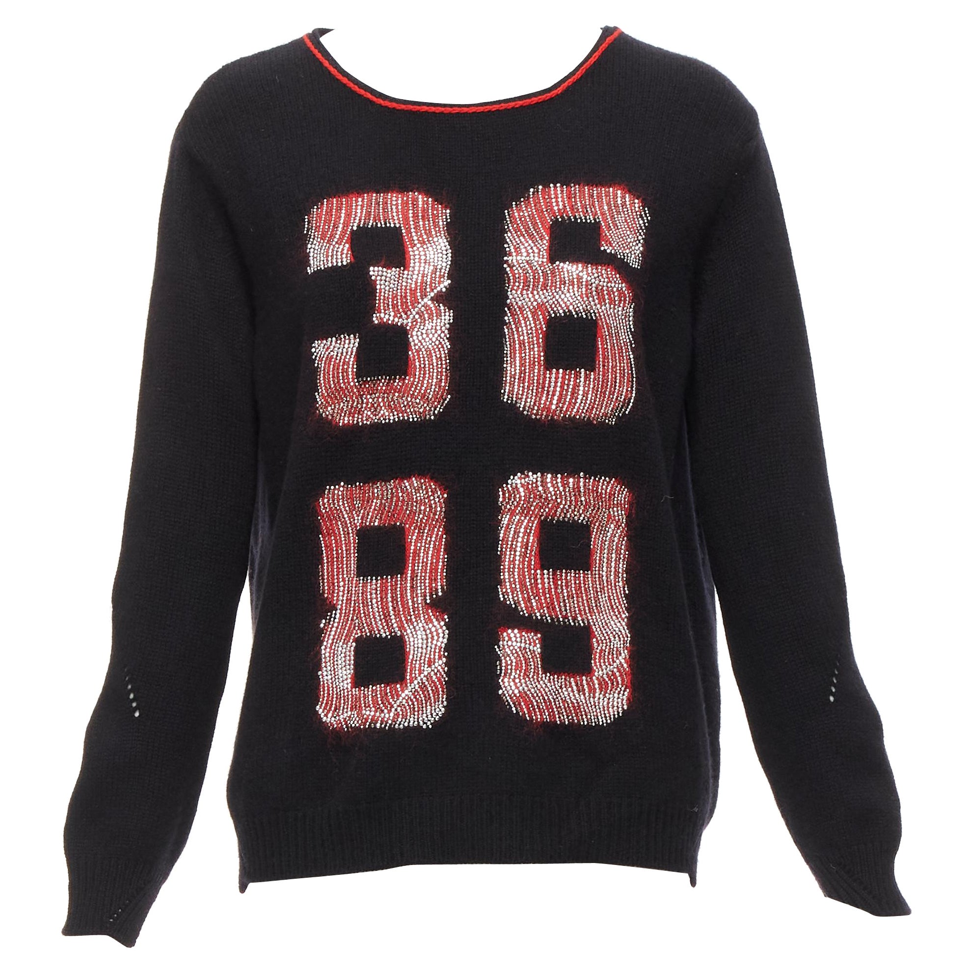 ERMANNO SCERVINO 100% cashmere mohair 3689 black red sweater IT40 S For Sale