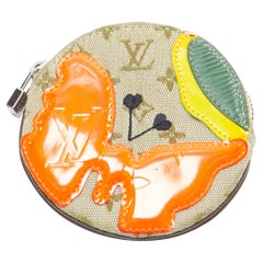 LOUIS VUITTON Used Mini Comte du Fees monogram orange butterfly coin bag