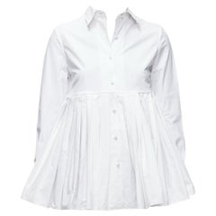CO COLLECTIONS Weißes Hemd aus Baumwolle mit hoher Taille und plissiertem Peplum US0 XS