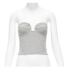MAGDA BUTRYM 2022 grey cotton blend circular bra boned corset top FR34 XS