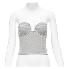 MAGDA BUTRYM 2022 - Top corset circulaire gris en coton mélangé avec soutien-gorge FR34 XS