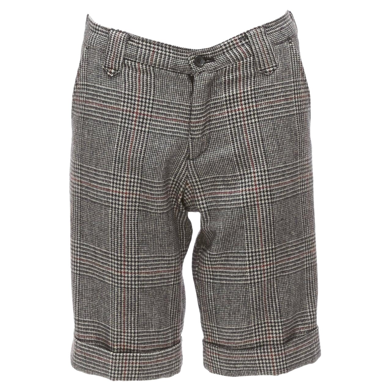 Short LOVE GIRLS MARKET gris en laine mélangée pied-de-poule taille moyenne 64 cm