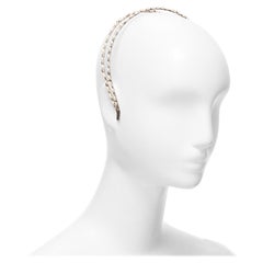 ROSANTICA faux pearl embellished wiggle silver metal alice headband