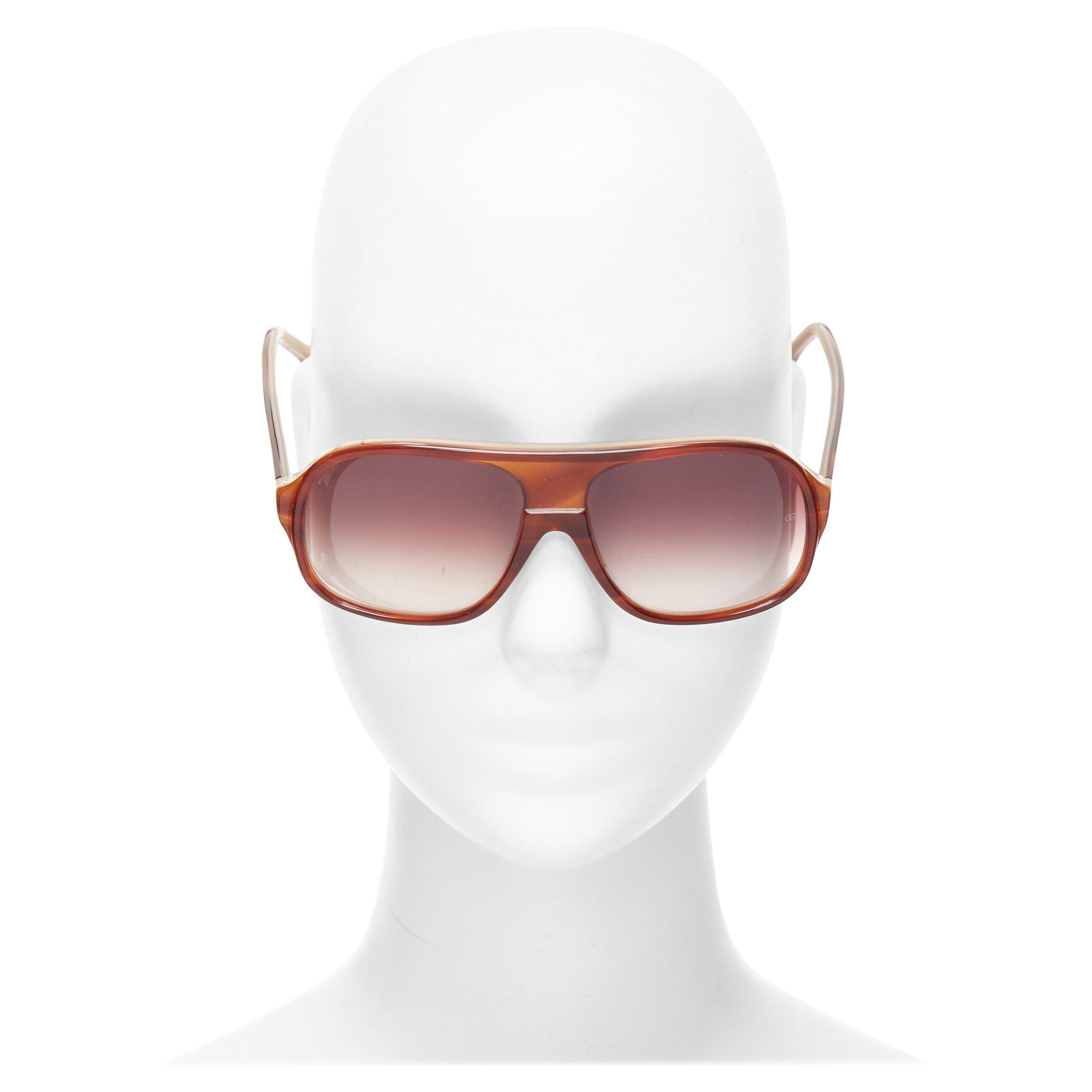 OLIVIER GOLDSMITH Carl dark butterscotch brown aviator sunglasses