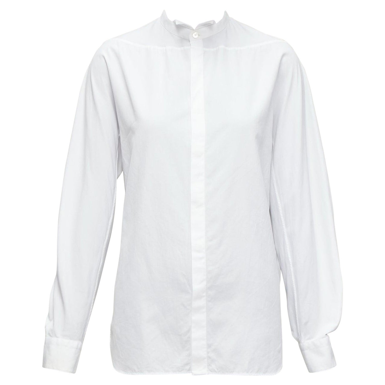 Papillon LANVIN bianco in 100% cotone  camicia da abito con colletto a tinta unita EU37 XS in vendita