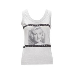 DOLCE GABBANA Vintage Marilyn Monroe Y2K Tank-Top mit grauem Druck IT38 XS
