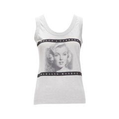 DOLCE GABBANA Vintage Marilyn Monroe Y2K print grey tank top IT38 XS