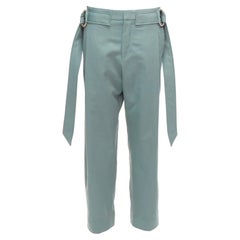Pantalon court WOOYOUNGMI vert à boucles surdimensionnées et ceinture IT46 S