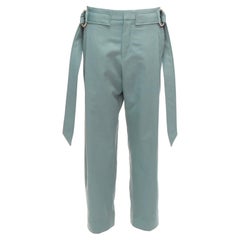 WOOYOUNGMI green eyelet oversized buckles belt cropped trousers IT46 S