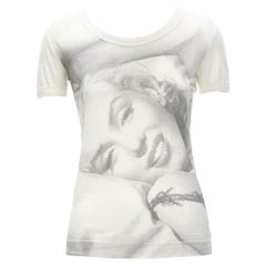 DOLCE GABBANA Vintage Marilyn Monroe Y2K Fotodruck Baumwolle Tshirt IT36 XS
