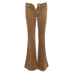 CHLOE brown cotton corduroy low waist flared pants FR34 XS