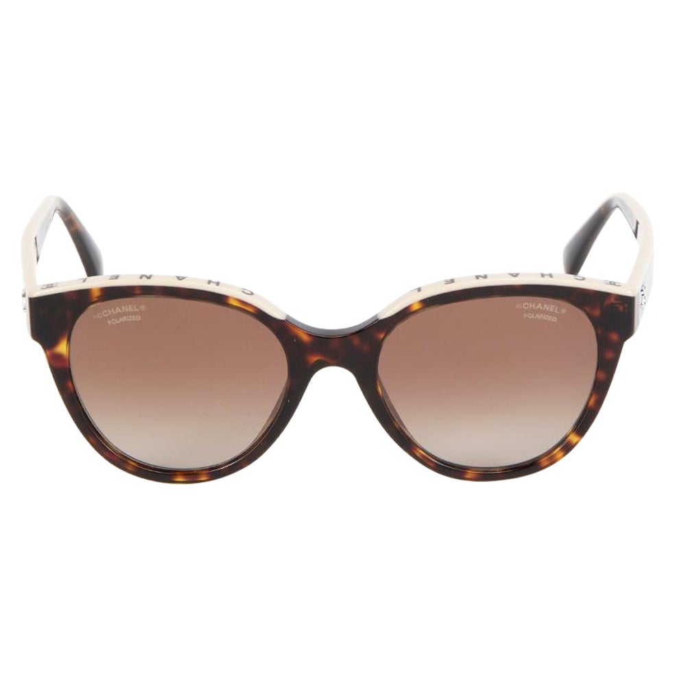 Chanel Dark Tortoise Butterfly Sunglasses For Sale