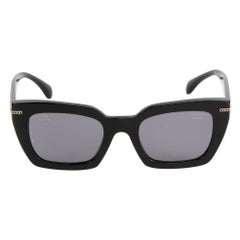 Chanel Black Square Logo Chain Detail Sunglasses