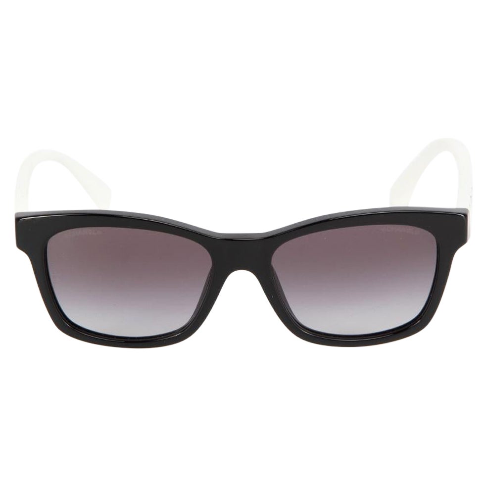 Chanel Black & White Square Sunglasses For Sale