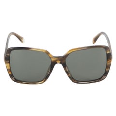 Chanel Green Tortoise Square Sunglasses