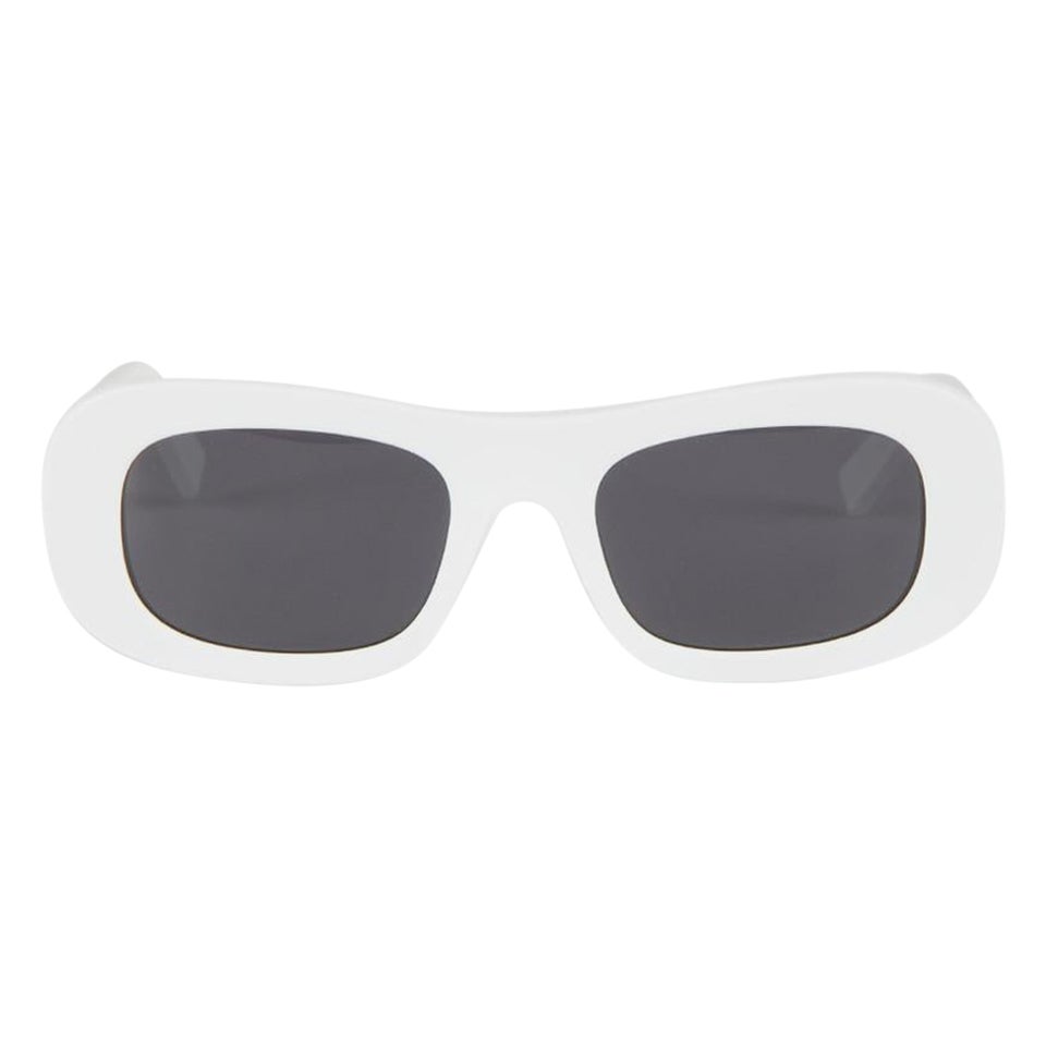 Salvatore Ferragamo White Rectangle Tinted Sunglasses For Sale